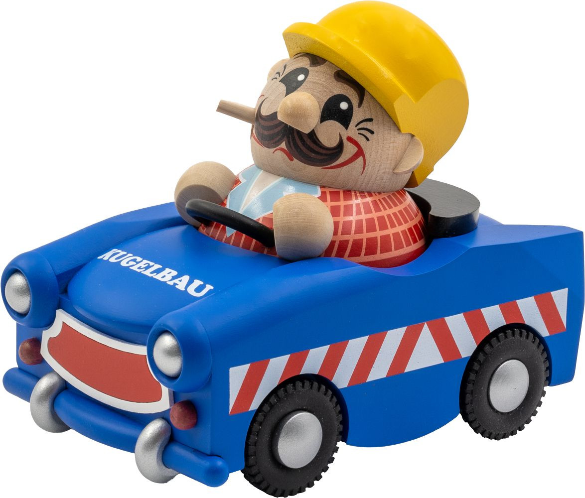 Seiffener Volkskunst eG Kugelräucherfigur Jahrestrabi Bauarbeiter, limitiert Seiffener Volkskunst eG Kugelräucherfigur Jahrestrabi Bauarbeiter, limitiert