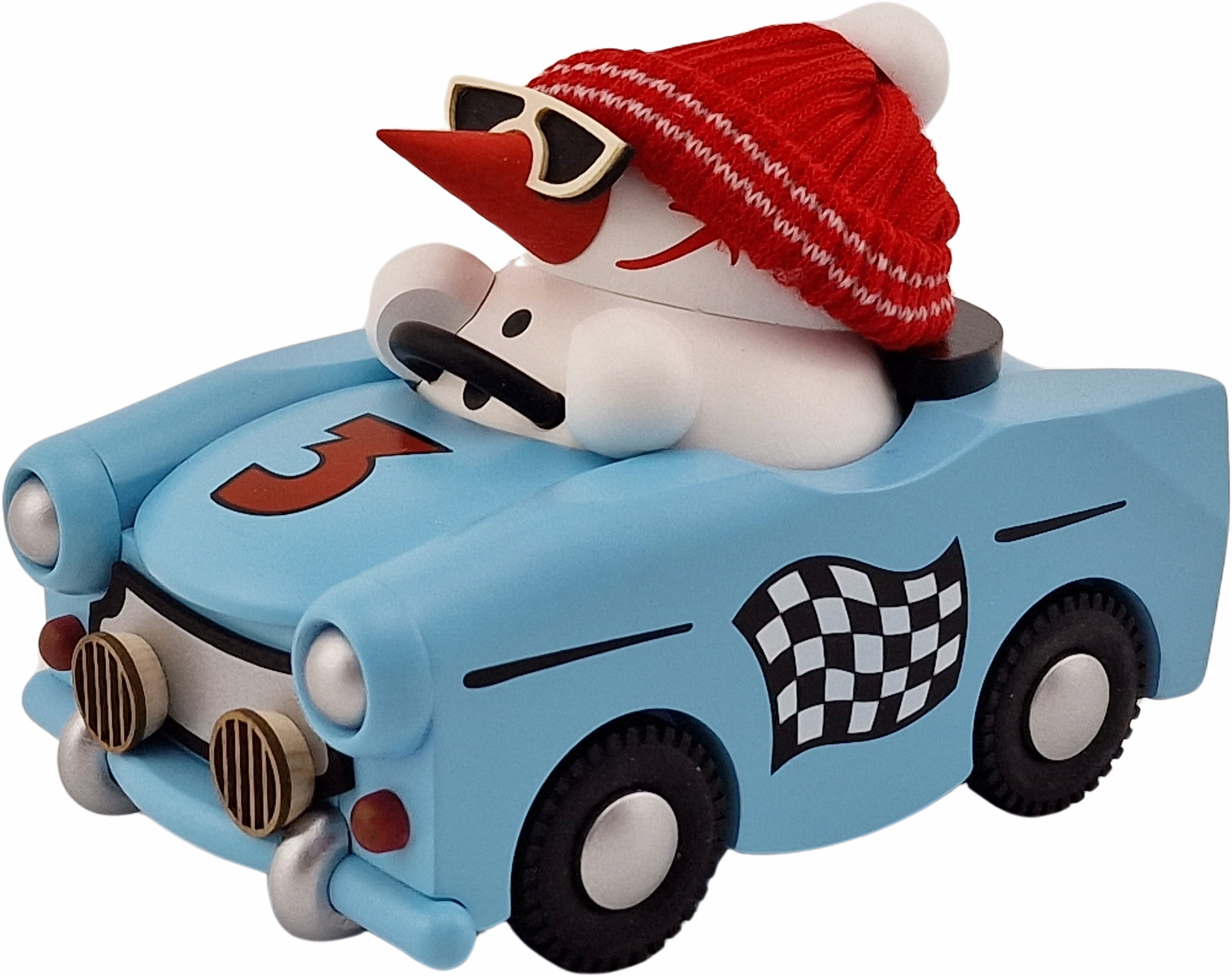 Seiffener Volkskunst eG Kugelräucherfigur Cool Man im Trabi Seiffener Volkskunst eG Kugelräucherfigur Cool Man im Trabi