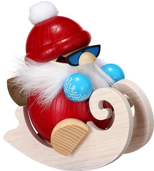 Seiffener Volkskunst eG Kugelräucherfigur Nikolaus fährt Schlitten Seiffener Volkskunst eG Kugelräucherfigur Nikolaus fährt Schlitten
