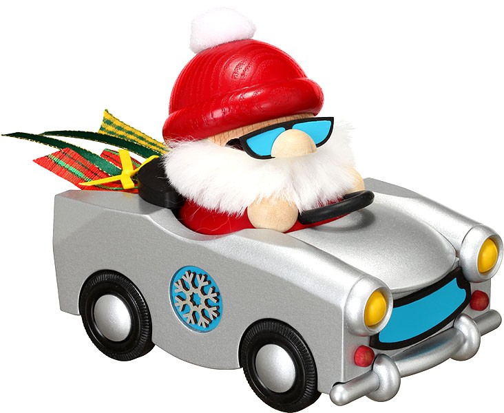 Seiffener Volkskunst eG Kugelräucherfigur Nikolaus im Trabi Seiffener Volkskunst eG Kugelräucherfigur Nikolaus im Trabi