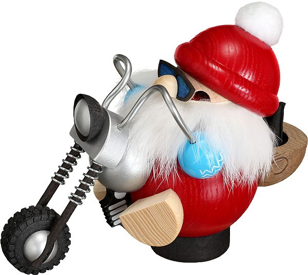 Seiffener Volkskunst eG Kugelräucherfigur Biker-Nikolaus