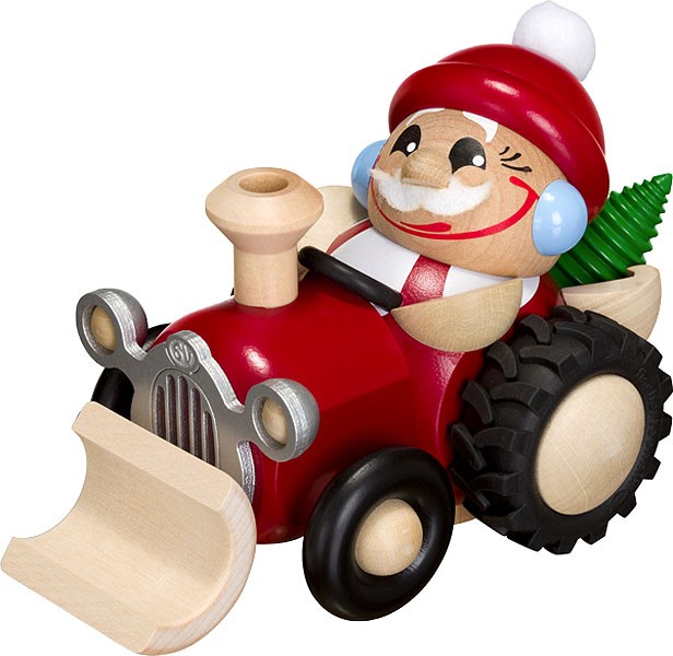 Seiffener Volkskunst eG Kugelräucherfigur Nikolaus im Traktor