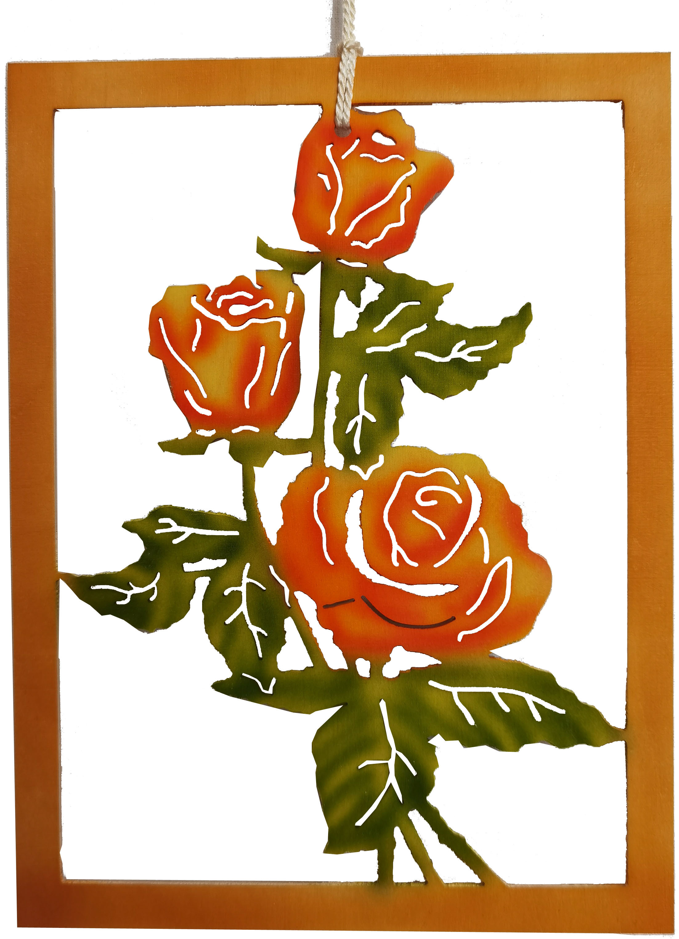Taulin Fensterbild Rose, farbig Taulin Fensterbild Rose, farbig