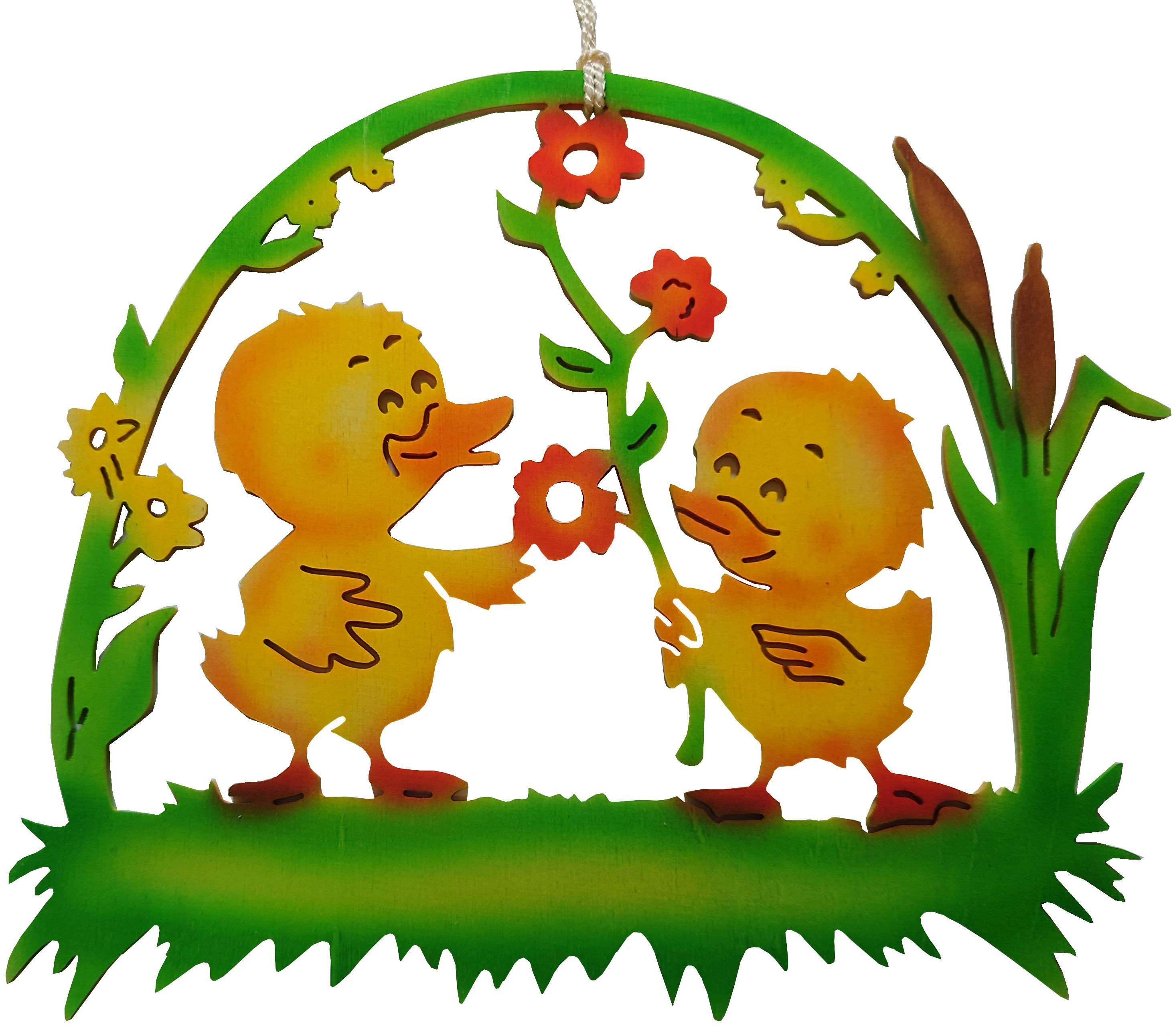 Taulin Fensterbild Ostern Kükenpaar, farbig Taulin Fensterbild Ostern Kükenpaar, farbig