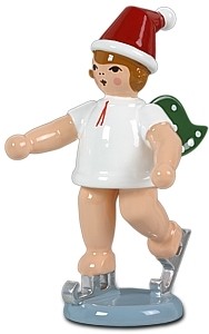 Ellmann Weihnachtsengel mit Schlittschuh - stehend, mit Mütze Ellmann Weihnachtsengel mit Schlittschuh - stehend, mit Mütze