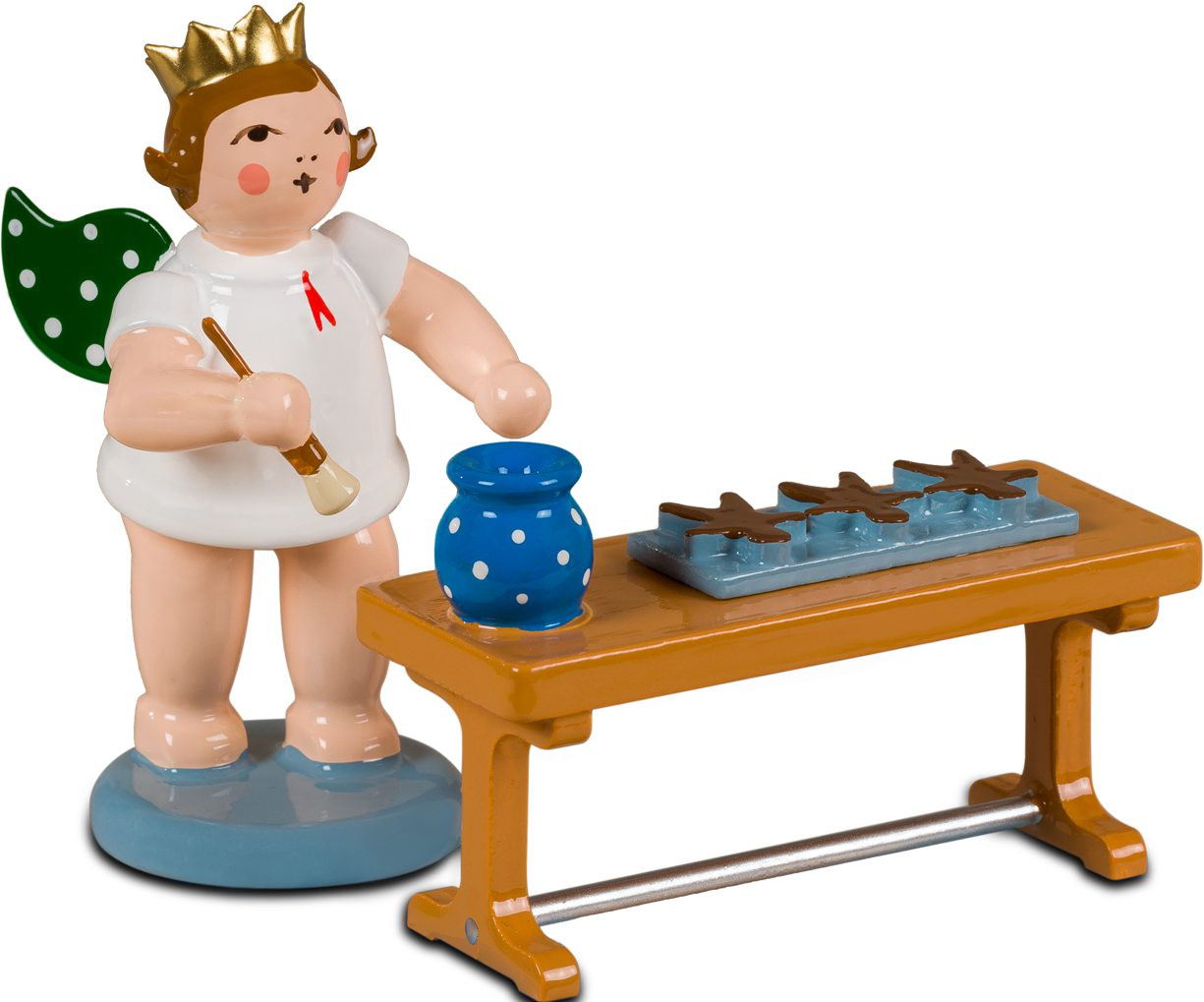 Ellmann Weihnachtsengel mit Lebkuchen am Tisch, mit Krone Ellmann Weihnachtsengel mit Lebkuchen am Tisch, mit Krone