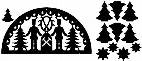 Laubsägevorlage doppelter Schwibbogen Bergmann Sternwappen Laubsägevorlage doppelter Schwibbogen Bergmann Sternwappen