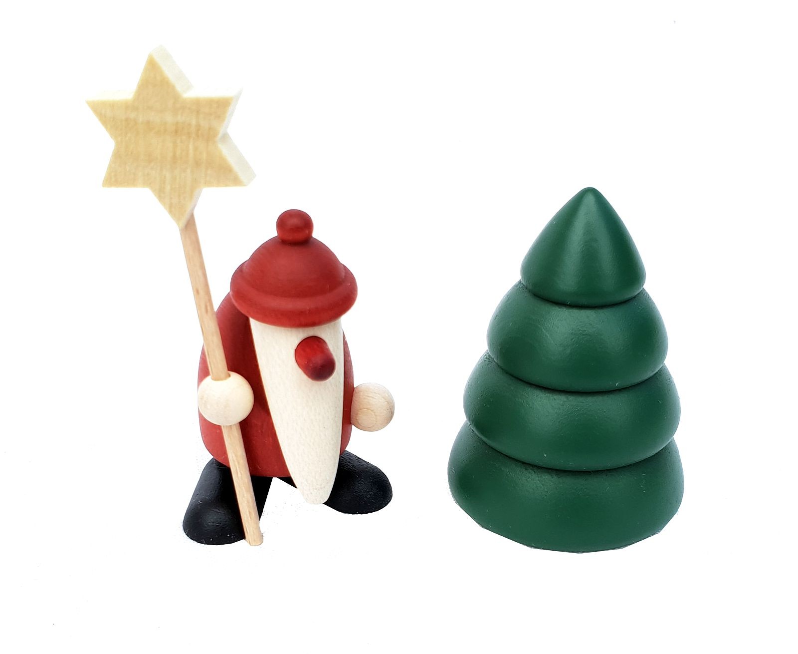 Björn Köhler Miniatur-Set 5 - Weihnachtsmann mit Stern und Baum