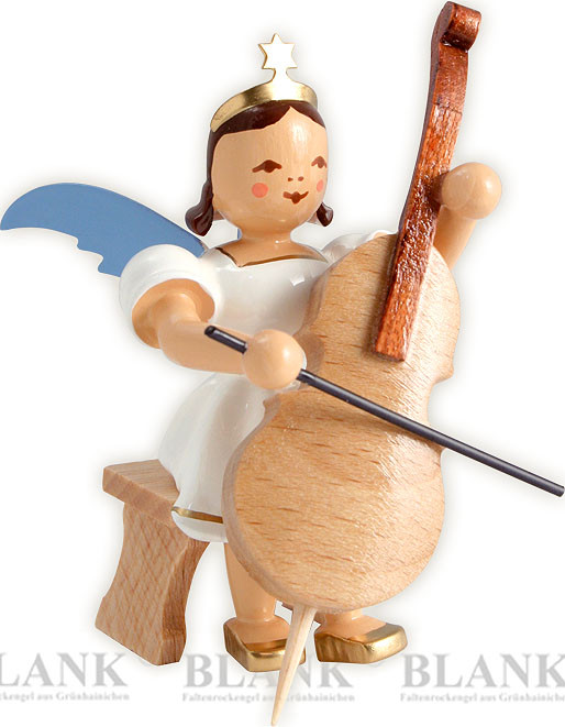 Blank Kurzrockengel mit Violoncello sitzend - farbig Blank Kurzrockengel mit Violoncello sitzend - farbig