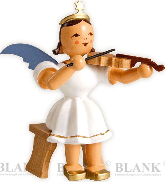 Blank Kurzrockengel mit Violine, sitzend - farbig Blank Kurzrockengel mit Violine, sitzend - farbig