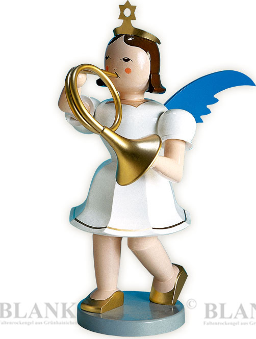 Blank Deko-Kurzrockengel mit Waldhorn, 50 cm - farbig Blank Deko-Kurzrockengel mit Waldhorn, 50 cm - farbig