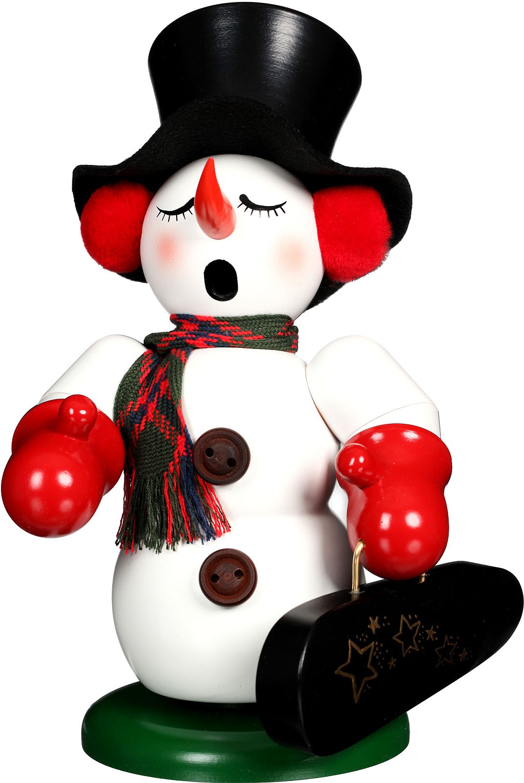 Christian Ulbricht Räuchermann Schneemann mit Geigenkasten Christian Ulbricht Räuchermann Schneemann mit Geigenkasten