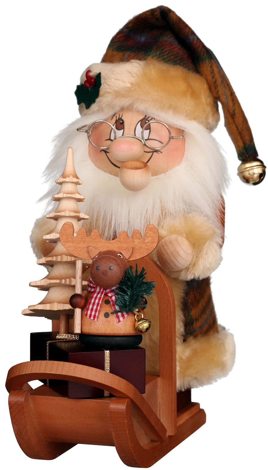 Christian Ulbricht Räuchermann Wichtel Weihnachtsmann mit Schlitten Christian Ulbricht Räuchermann Wichtel Weihnachtsmann mit Schlitten