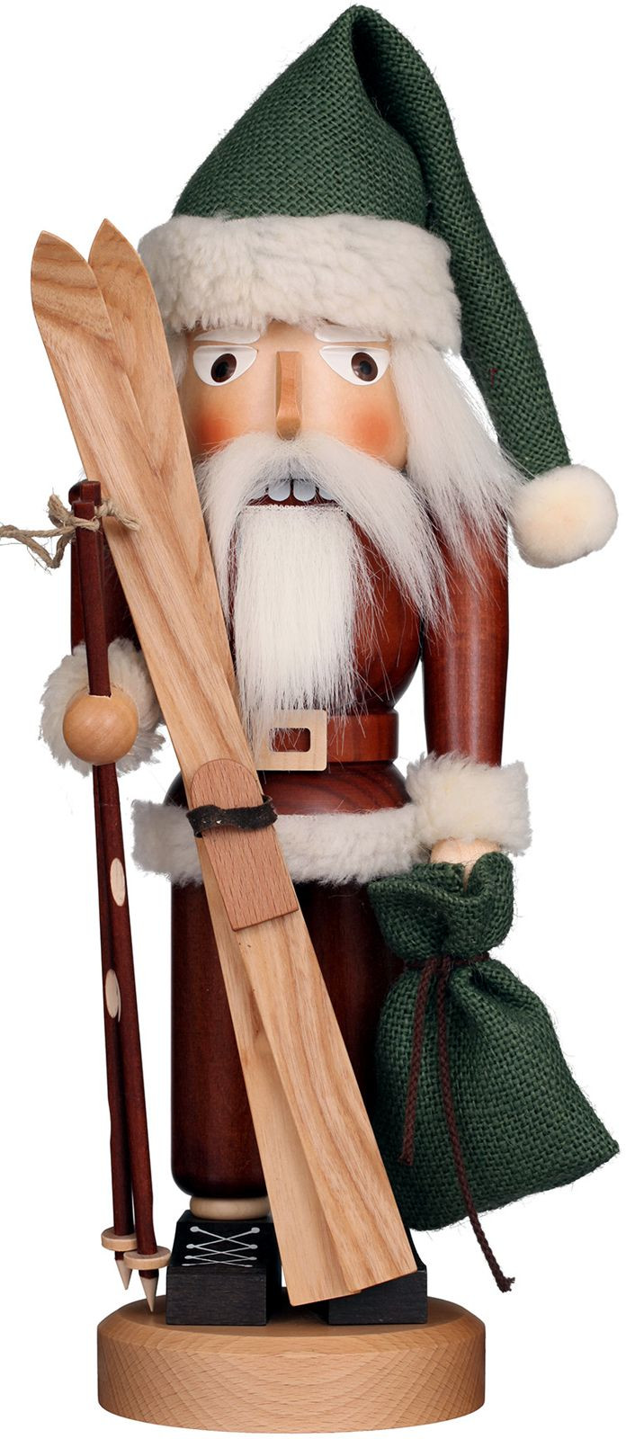 Christian Ulbricht Nußknacker Weihnachtsmann mit Ski natur Christian Ulbricht Nußknacker Weihnachtsmann mit Ski natur