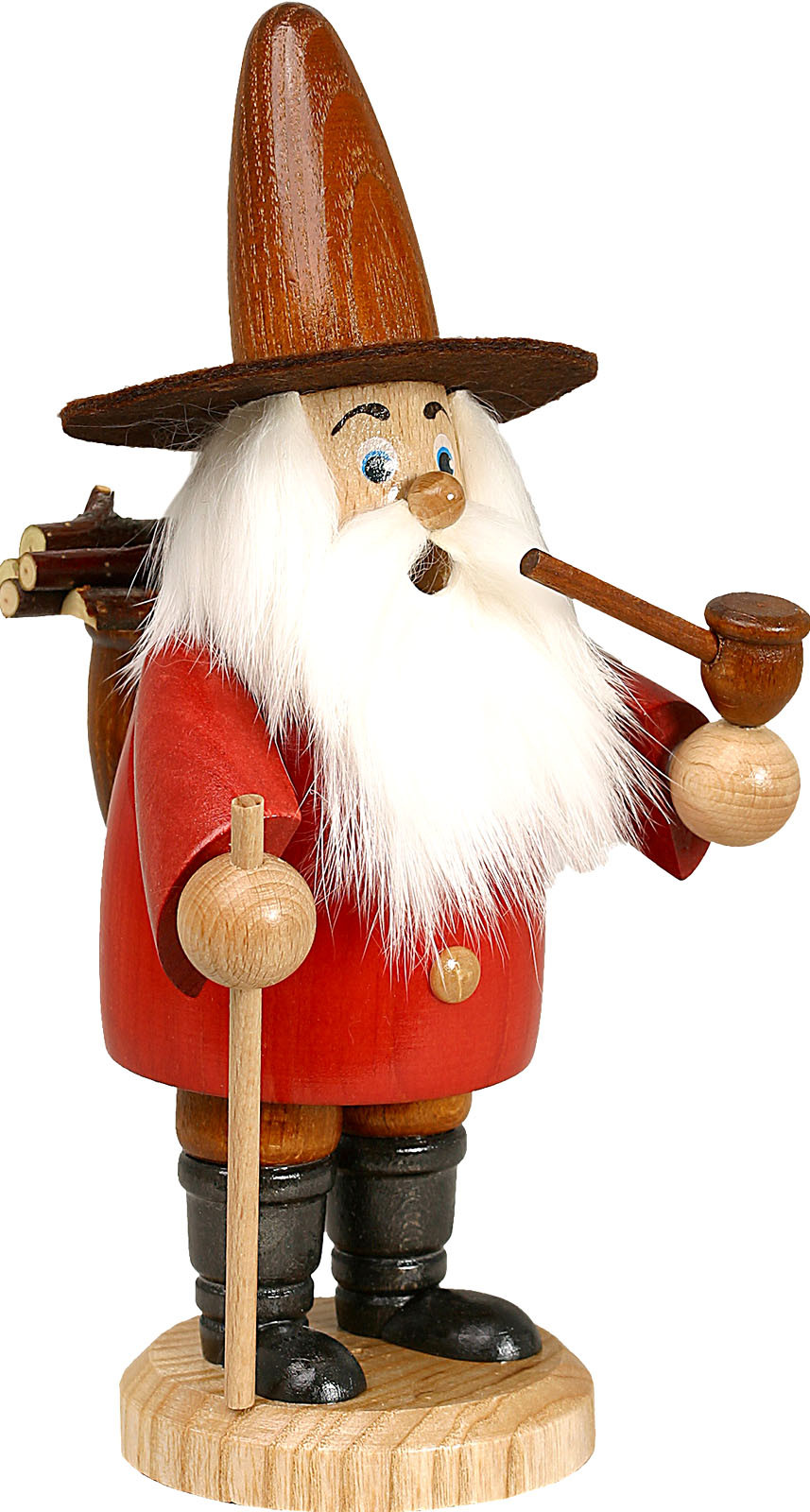 Drechselwerkstatt Uhlig Räuchermann Wichtel Holzsammler - rot Drechselwerkstatt Uhlig Räuchermann Wichtel Holzsammler - rot
