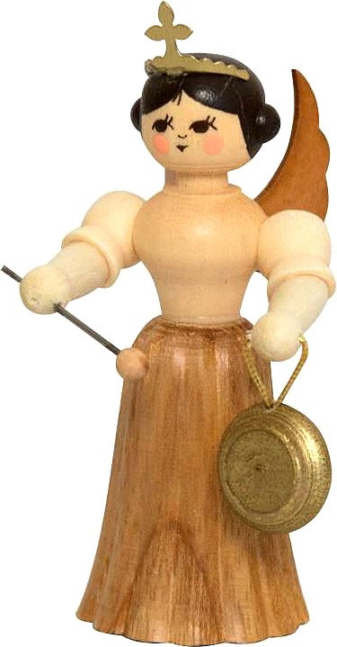Drechslerei Kuhnert Konzertengel mit Gong, natur, klein Drechslerei Kuhnert Konzertengel mit Gong, natur, klein