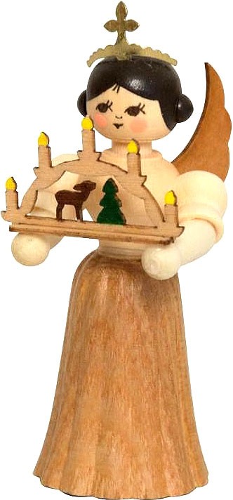 Drechslerei Kuhnert Konzertengel mit Schwibbogen, natur, klein Drechslerei Kuhnert Konzertengel mit Schwibbogen, natur, klein