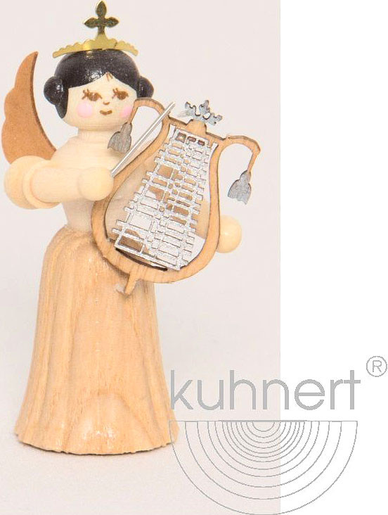 Drechslerei Kuhnert Konzertengel mit großer Lyra, natur, klein Drechslerei Kuhnert Konzertengel mit großer Lyra, natur, klein