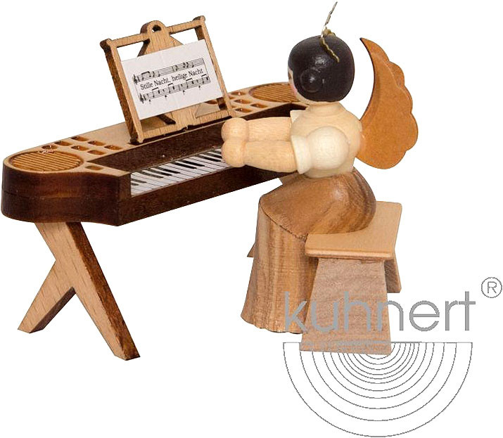 Drechslerei Kuhnert Konzertengel mit E-Piano, natur, klein Drechslerei Kuhnert Konzertengel mit E-Piano, natur, klein