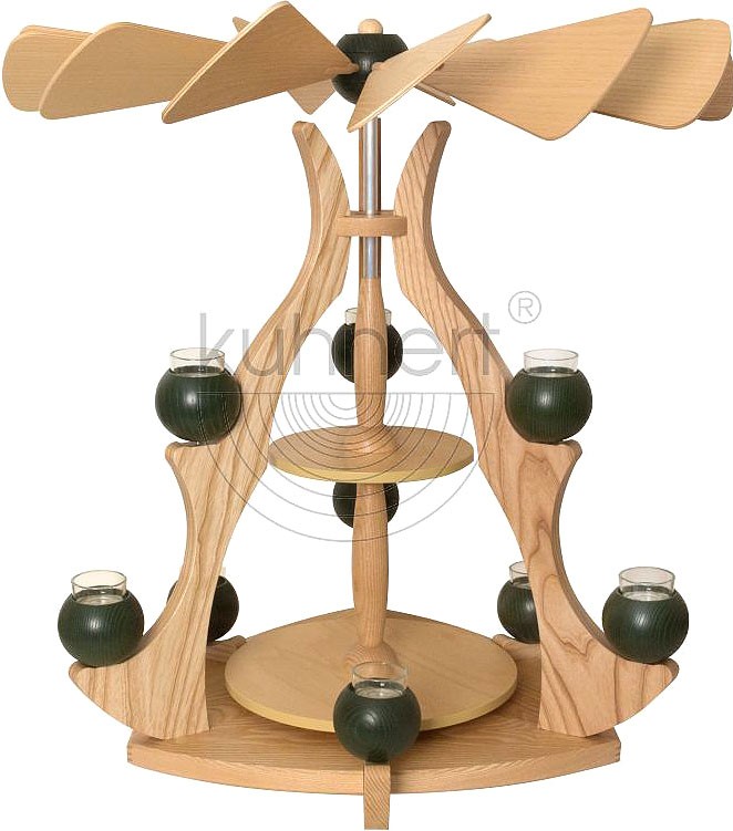 Drechslerei Kuhnert Kugeln für Leerpyramide - grün Drechslerei Kuhnert Kugeln für Leerpyramide - grün