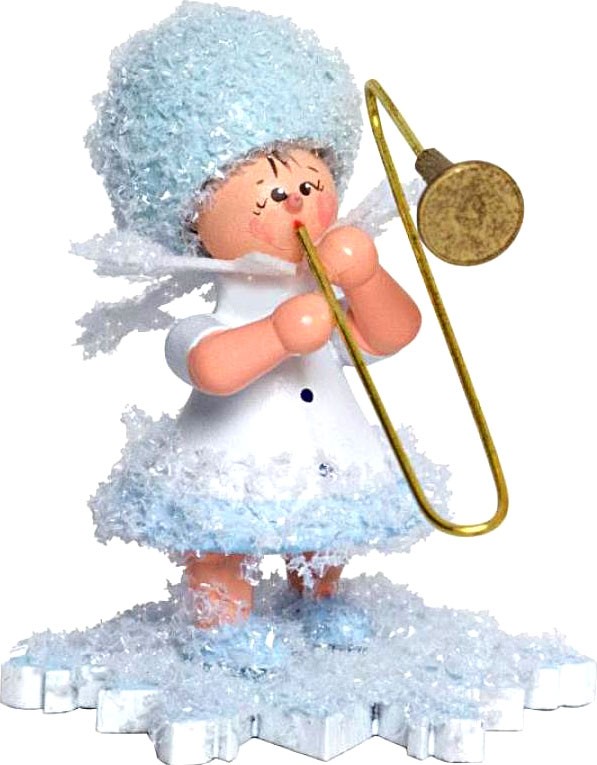Drechslerei Kuhnert Schneeflöckchen mit Posaune Drechslerei Kuhnert Schneeflöckchen mit Posaune