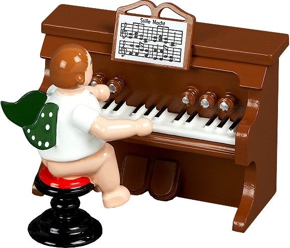 Ellmann Engel mit Harmonium, braun, ohne Krone