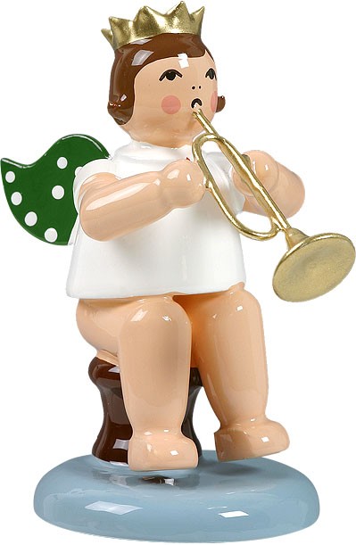 Ellmann Engel mit Jazztrompete, sitzend, mit Krone Ellmann Engel mit Jazztrompete, sitzend, mit Krone