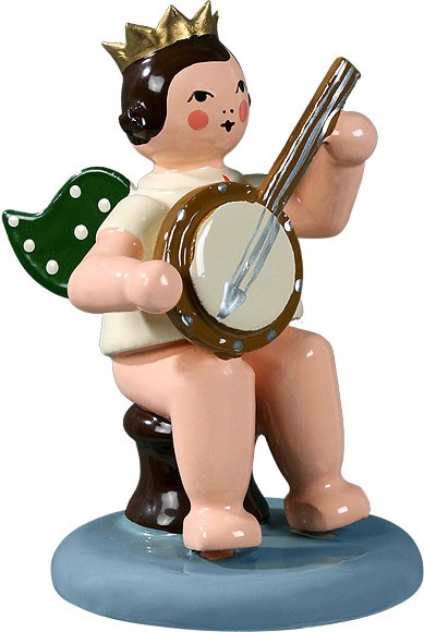Ellmann Engel mit Banjo, sitzend, mit Krone Ellmann Engel mit Banjo, sitzend, mit Krone