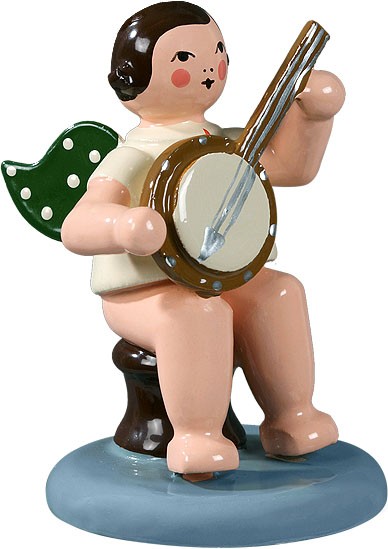 Ellmann Engel mit Banjo, sitzend, ohne Krone Ellmann Engel mit Banjo, sitzend, ohne Krone