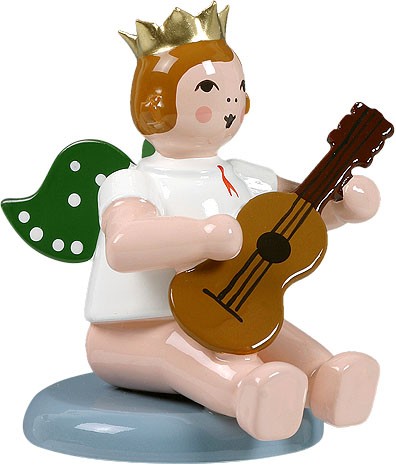 Ellmann Engel mit Gitarre, flach sitzend, mit Krone Ellmann Engel mit Gitarre, flach sitzend, mit Krone