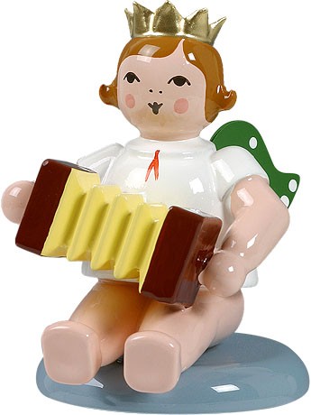 Ellmann Engel mit Harmonika, flach sitzend, mit Krone Ellmann Engel mit Harmonika, flach sitzend, mit Krone
