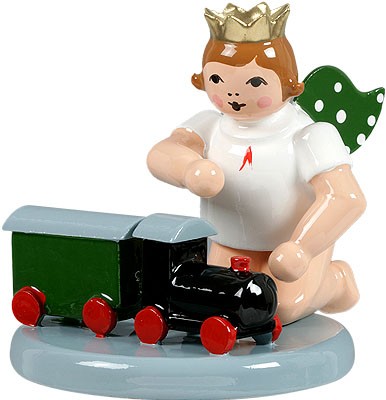 Ellmann Engel mit Eisenbahn, kniend, mit Krone Ellmann Engel mit Eisenbahn, kniend, mit Krone