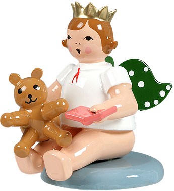 Ellmann Engel mit Teddybär, sitzend, mit Krone Ellmann Engel mit Teddybär, sitzend, mit Krone
