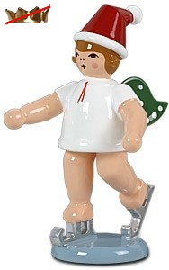 Ellmann Weihnachtsengel mit Schlittschuh - stehend, ohne Krone Ellmann Weihnachtsengel mit Schlittschuh - stehend, ohne Krone