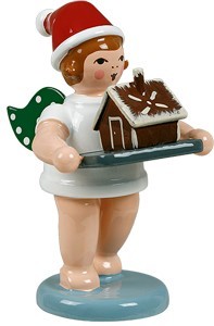 Ellmann Weihnachtsengel mit Pfefferkuchenhaus, mit Mütze Ellmann Weihnachtsengel mit Pfefferkuchenhaus, mit Mütze