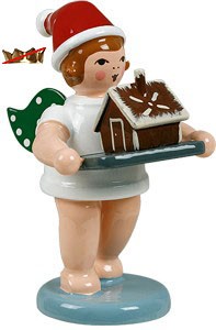 Ellmann Weihnachtsengel mit Pfefferkuchenhaus, ohne Krone Ellmann Weihnachtsengel mit Pfefferkuchenhaus, ohne Krone