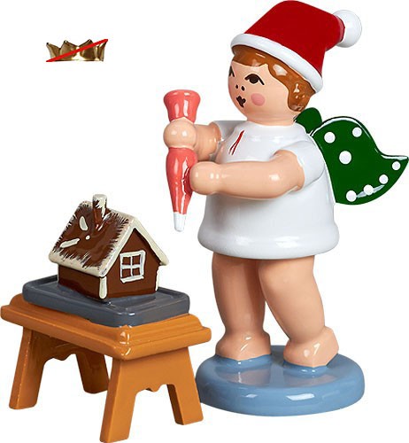 Ellmann Weihnachtsengel mit Tortenspritze und Pfefferkuchenhaus, ohne Krone Ellmann Weihnachtsengel mit Tortenspritze und Pfefferkuchenhaus, ohne Krone