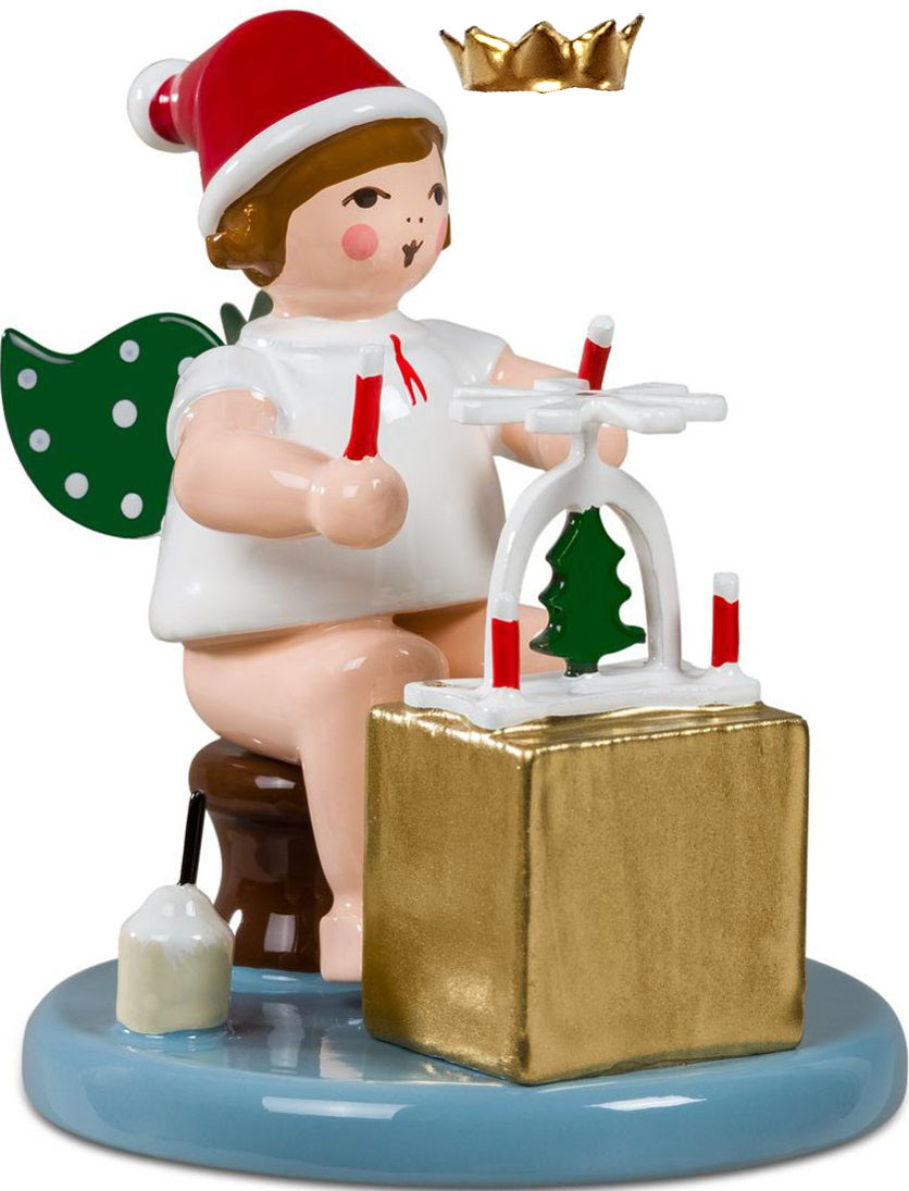 Ellmann Weihnachtsengel sitzend mit Pyramide, mit Krone Ellmann Weihnachtsengel sitzend mit Pyramide, mit Krone