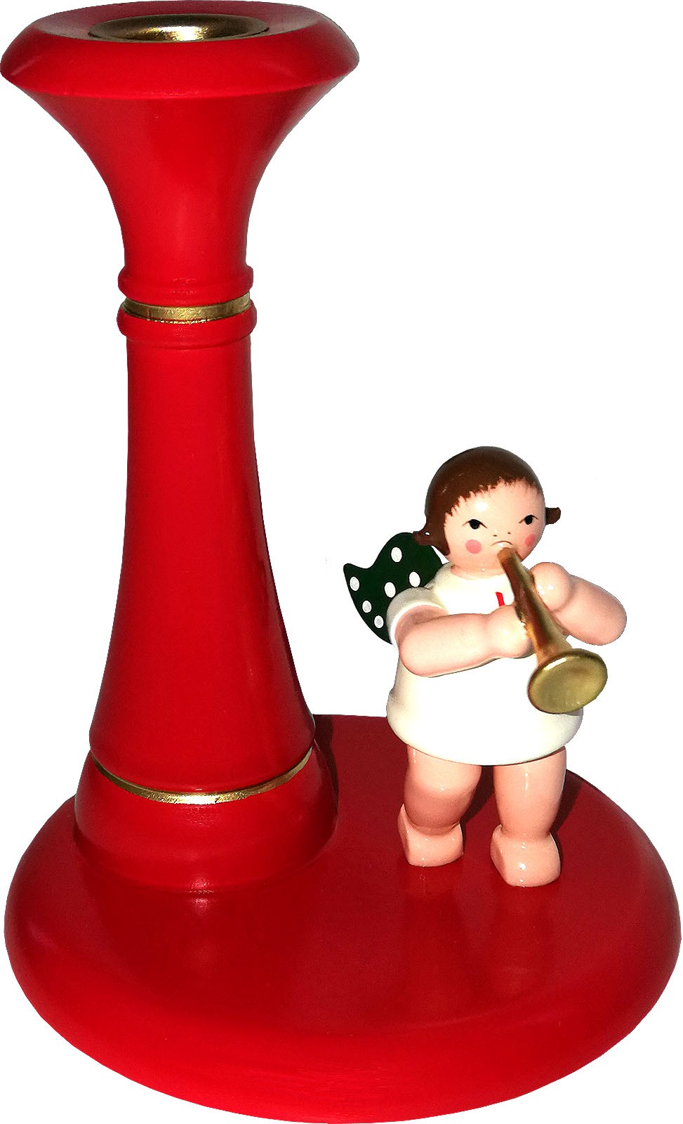 Ellmann Kerzenhalter, rot - Engel stehend, ohne Krone Ellmann Kerzenhalter, rot - Engel stehend, ohne Krone