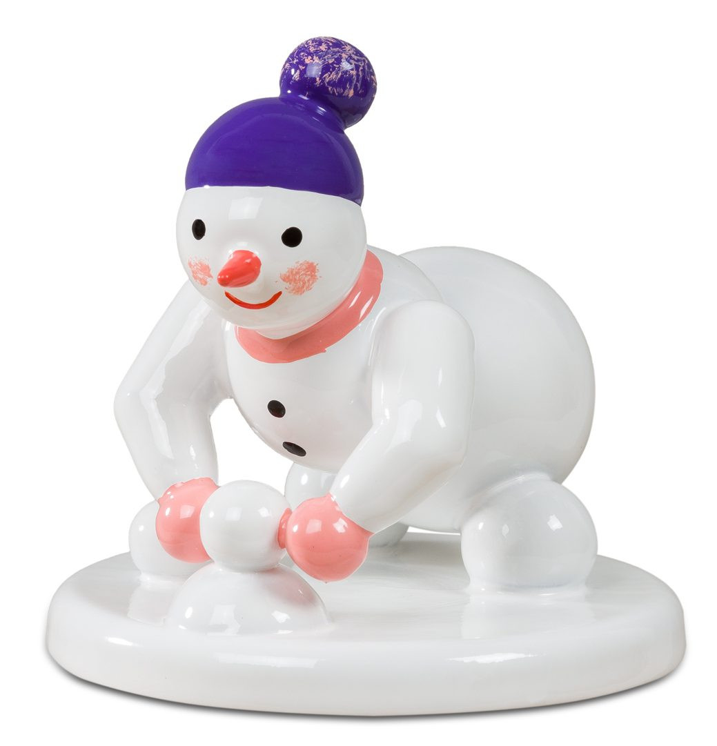 Ellmann Schneemann kniend - Schneeballschlacht Ellmann Schneemann kniend - Schneeballschlacht