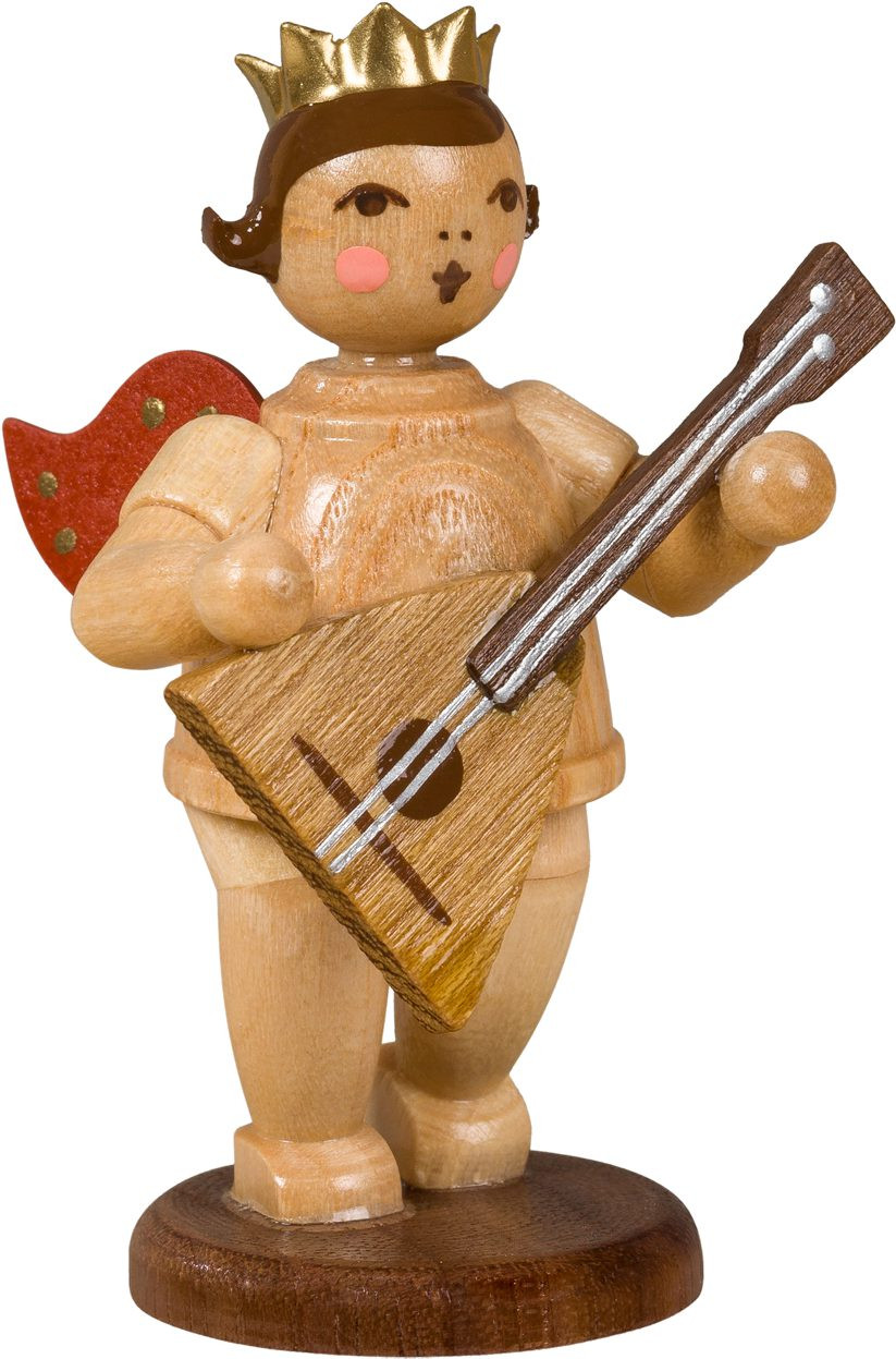 Ellmann Engel mit Balalaika - mit Krone, natur Ellmann Engel mit Balalaika - mit Krone, natur