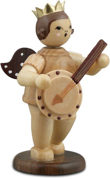 Ellmann Engel mit Banjo - mit Krone, natur Ellmann Engel mit Banjo - mit Krone, natur