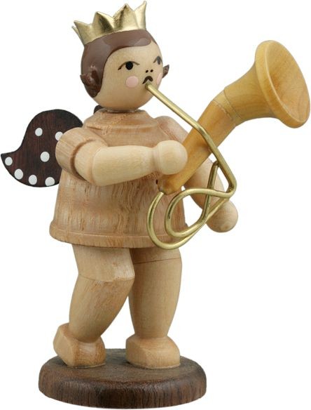 Ellmann Engel mit Baritonhorn - mit Krone, natur Ellmann Engel mit Baritonhorn - mit Krone, natur