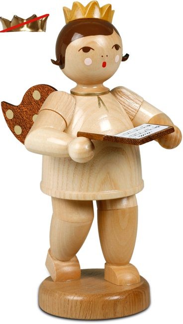 Ellmann großer Engel mit Buch, natur - 22 cm - ohne-Krone Ellmann großer Engel mit Buch, natur - 22 cm - ohne-Krone
