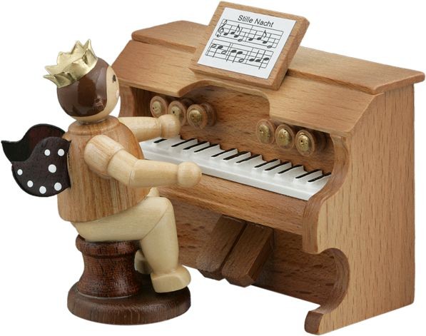 Ellmann Engel am Harmonium- Natur mit-Krone Ellmann Engel am Harmonium- Natur mit-Krone