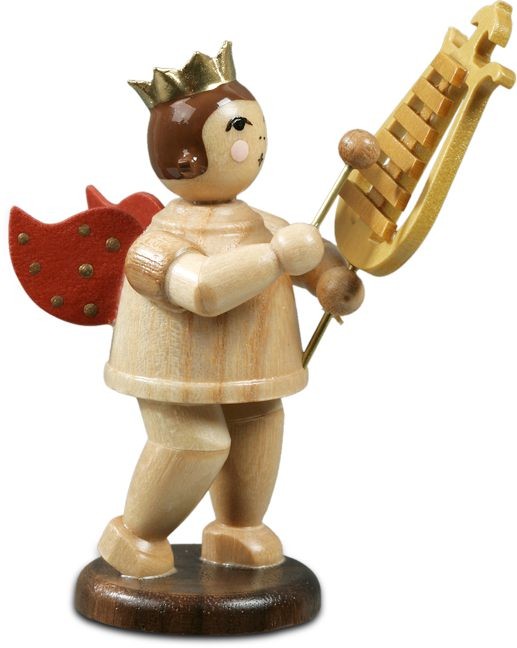 Ellmann Engel mit Lyraglockenspiel - mit Krone, natur Ellmann Engel mit Lyraglockenspiel - mit Krone, natur