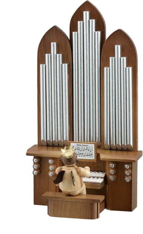 Ellmann Engel mit Orgel Natur (ohne Spielwerk) mit-Krone