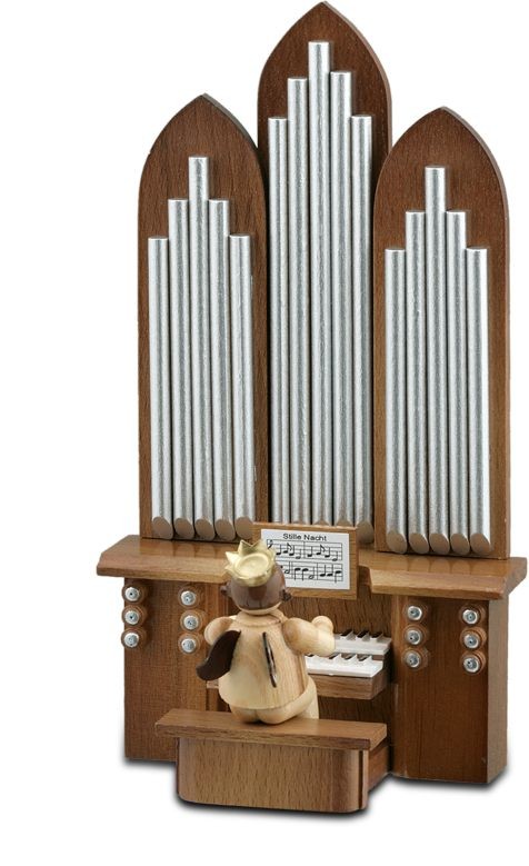 Ellmann Engel mit Orgel Natur (mit Spielwerk) mit-Krone