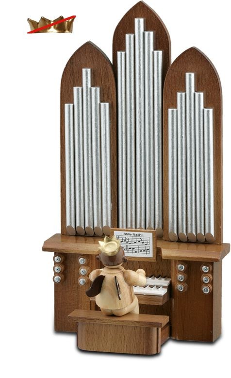 Ellmann Engel mit Orgel Natur (mit Spielwerk) ohne-Krone