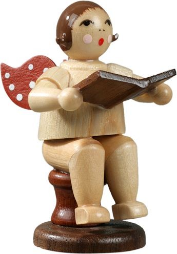 Ellmann Engel mit Buch, sitzend, ohne Krone - natur Ellmann Engel mit Buch, sitzend, ohne Krone - natur